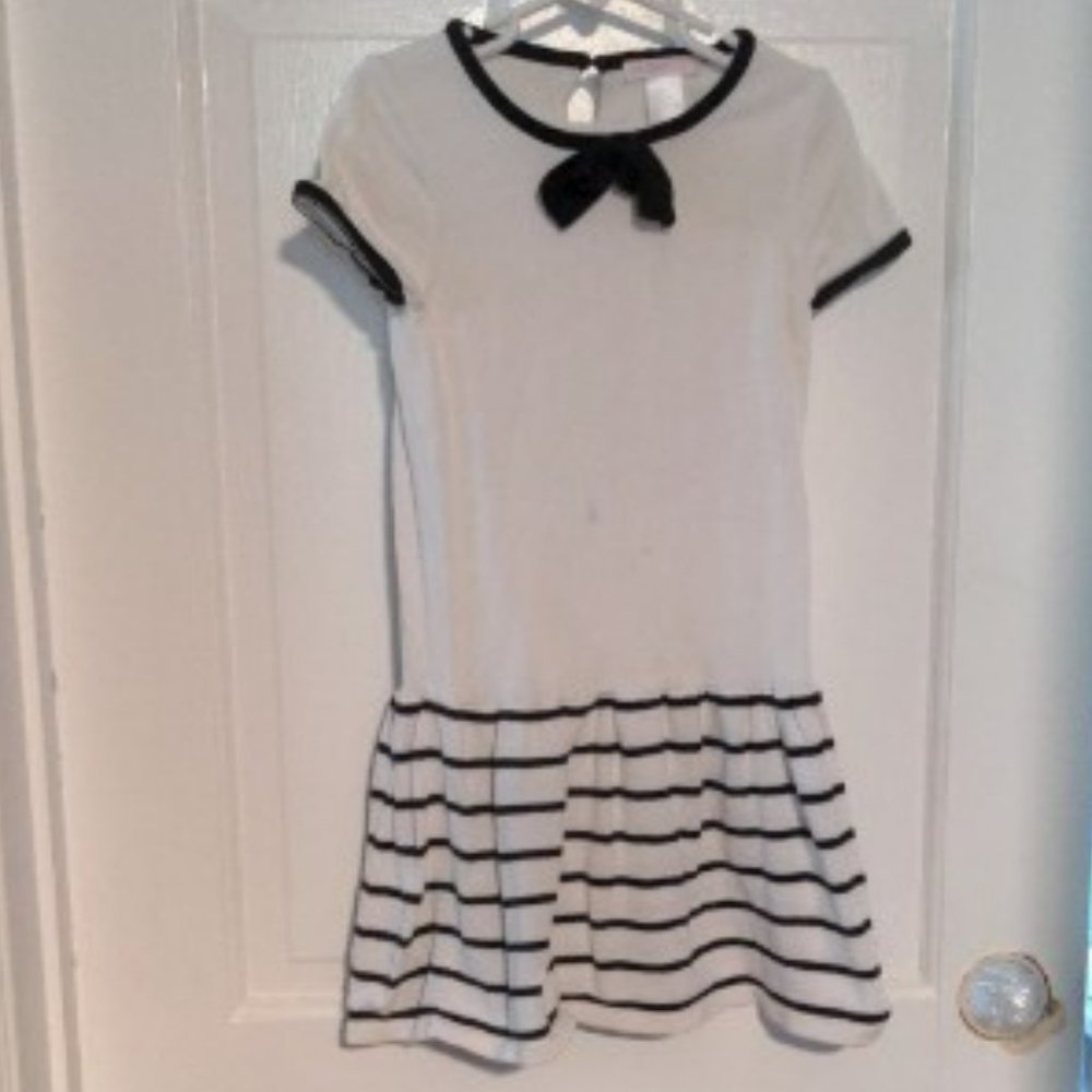 Janie & Jack Black & white striped Sweater Dress